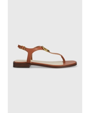 Guess sandały skórzane MIRY damskie kolor brązowy FL6MRY LEA21