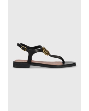 Guess sandały skórzane MIRY damskie kolor czarny FL6MRY LEA21