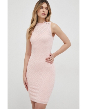 Guess sukienka kolor różowy mini dopasowana