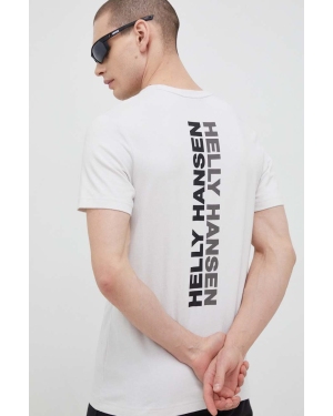 Helly Hansen t-shirt bawełniany kolor beżowy wzorzysty 53936-697
