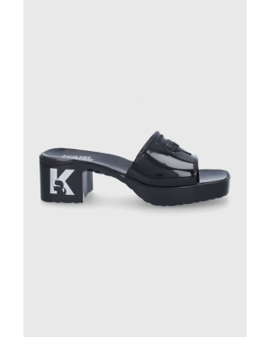 Karl Lagerfeld klapki JELLY BLOK HEEL KL83001 damskie kolor czarny na słupku