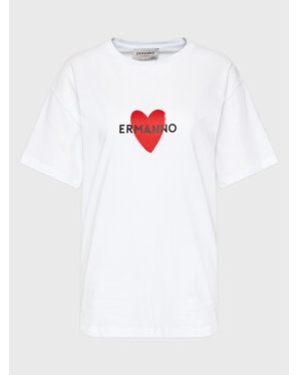 Ermanno Firenze T-Shirt D42EL023EK4 Biały Regular Fit