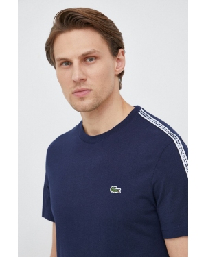 Lacoste t-shirt bawełniany kolor granatowy z aplikacją TH5071-001