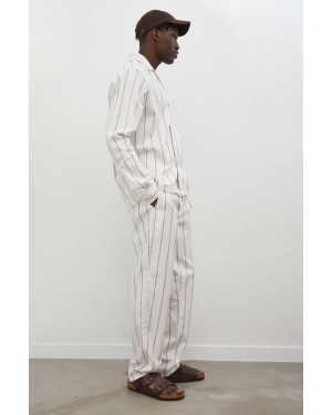 Les Deux spodnie bawełniane kolor beżowy proste