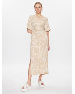 Calvin Klein Sukienka codzienna Wave Print K20K205222 Beżowy Regular Fit