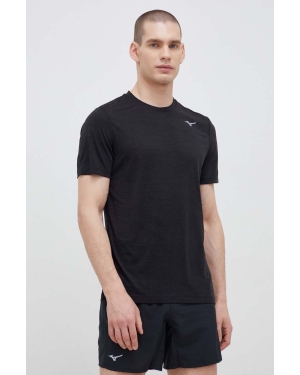 Mizuno t-shirt do biegania Impulse kolor czarny gładki