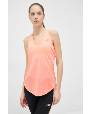 New Balance top do biegania Accelerate kolor pomarańczowy