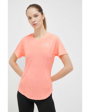 New Balance t-shirt do biegania Accelerate kolor pomarańczowy