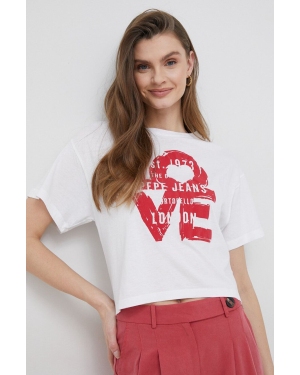 Pepe Jeans t-shirt Nicoletta damski kolor beżowy