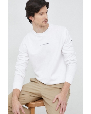 Pepe Jeans bluza bawełniana męska kolor biały gładka