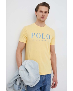 Polo Ralph Lauren t-shirt bawełniany kolor żółty z nadrukiem