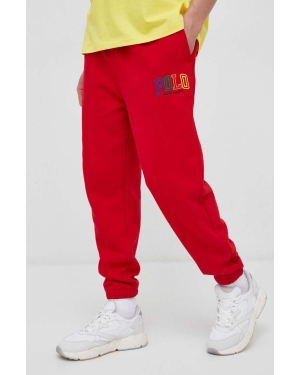 Polo Ralph Lauren spodnie dresowe kolor czerwony z aplikacją