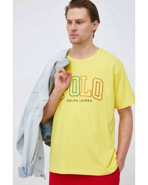 Polo Ralph Lauren t-shirt bawełniany kolor żółty z aplikacją