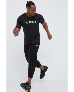 Puma t-shirt treningowy Fit Ultrabreathe Triblend kolor czarny z nadrukiem