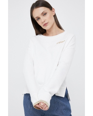 Tommy Hilfiger bluza bawełniana damska kolor biały z aplikacją