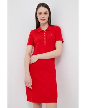 Tommy Hilfiger sukienka kolor czerwony mini dopasowana