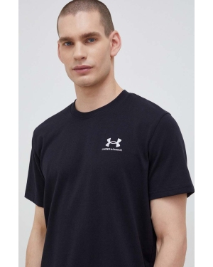 Under Armour t-shirt treningowy Logo Embroidered kolor czarny gładki
