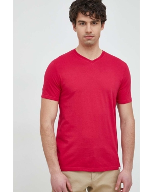 United Colors of Benetton t-shirt bawełniany kolor różowy gładki