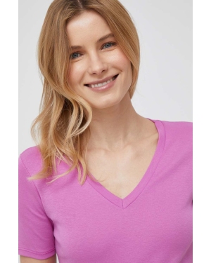 United Colors of Benetton t-shirt bawełniany kolor fioletowy