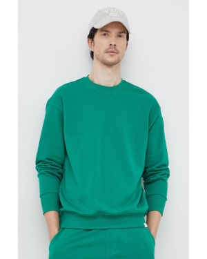 United Colors of Benetton bluza bawełniana męska kolor zielony gładka