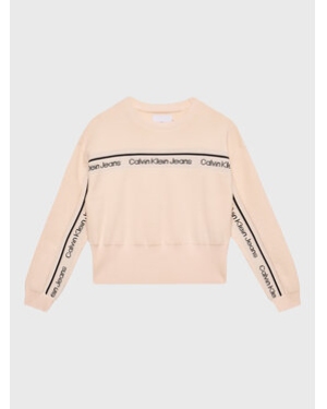 Calvin Klein Jeans Sweter Logo Tape Ottoman IG0IG01847 Różowy Regular Fit