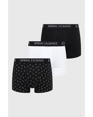 Armani Exchange bokserki 3-pack męskie kolor czarny