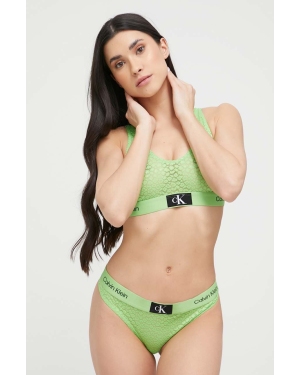 Calvin Klein Underwear biustonosz kolor zielony koronkowy gładki