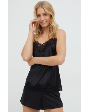 Lauren Ralph Lauren piżama ILN11684 damska kolor czarny satynowa