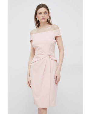 Lauren Ralph Lauren sukienka kolor różowy mini dopasowana