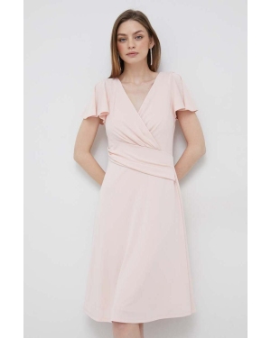 Lauren Ralph Lauren sukienka kolor różowy mini rozkloszowana