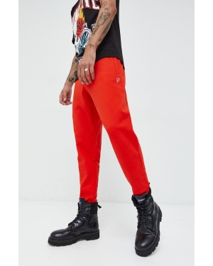 Superdry spodnie dresowe bawełniane męskie kolor czerwony gładkie