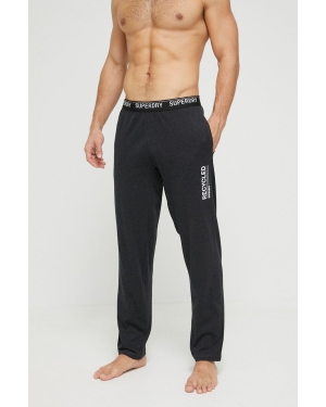 Superdry spodnie piżamowe męskie kolor szary z nadrukiem