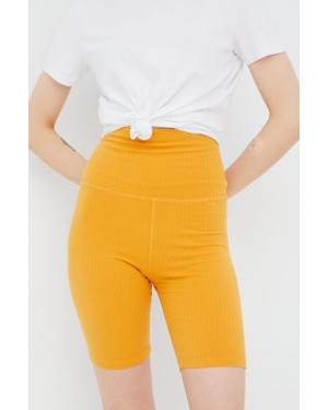 Brixton szorty damskie kolor żółty gładkie high waist