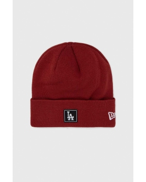 New Era czapka kolor czerwony z grubej dzianiny