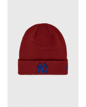 New Era czapka kolor czerwony z grubej dzianiny