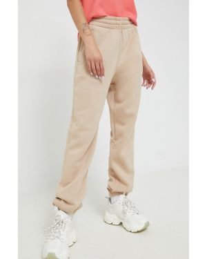adidas Originals spodnie dresowe damskie kolor beżowy gładkie HJ7865-MAGBEI