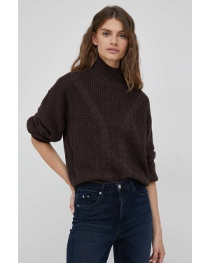 Vero Moda sweter damski kolor brązowy z półgolfem