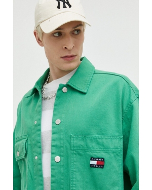 Tommy Jeans kurtka jeansowa męska kolor zielony przejściowa