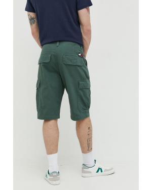 Tommy Jeans szorty bawełniane kolor zielony