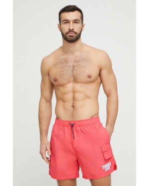 Tommy Jeans szorty kąpielowe kolor różowy