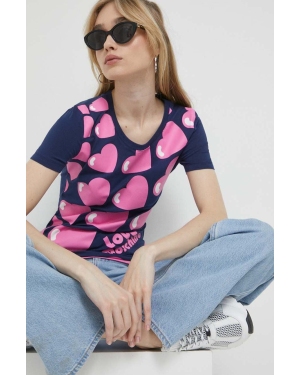Love Moschino t-shirt damski kolor granatowy