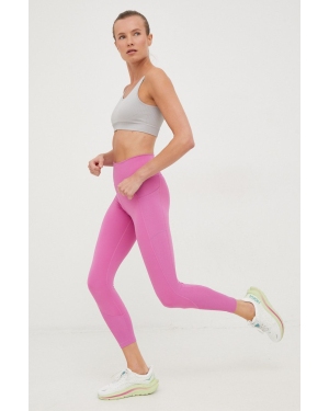 adidas Performance legginsy treningowe Optime damskie kolor fioletowy gładkie