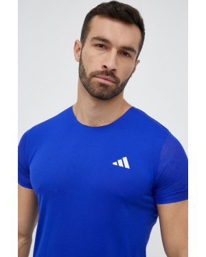 adidas Performance t-shirt do biegania Adizero kolor niebieski z nadrukiem