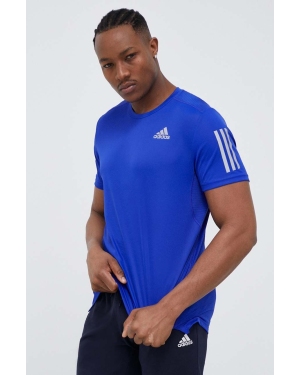 adidas Performance t-shirt do biegania Own the Run kolor niebieski z nadrukiem