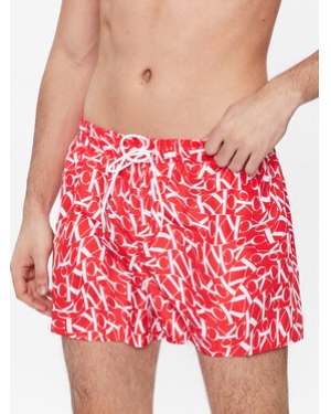 Calvin Klein Swimwear Szorty kąpielowe KM0KM00802 Czerwony Regular Fit
