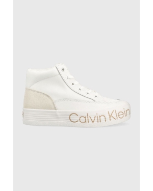 Calvin Klein Jeans sneakersy YW0YW00865 VULC FLATF MID WRAP AROUND LOGO kolor biały