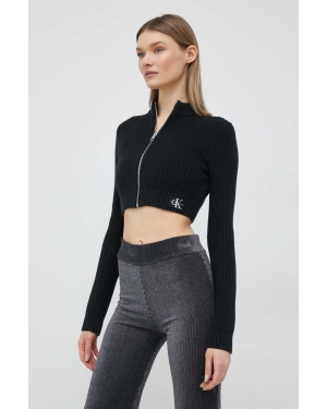 Calvin Klein Jeans kardigan bawełniany damski kolor czarny