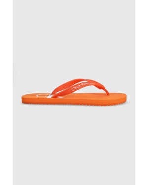 Calvin Klein Jeans japonki BEACH SANDAL MONOGRAM TPU męskie kolor pomarańczowy