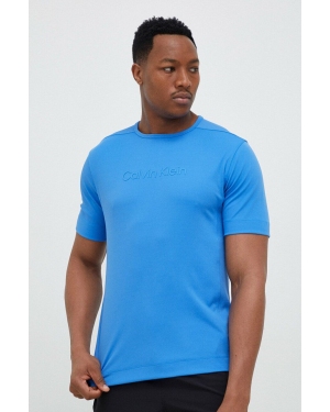 Calvin Klein Performance t-shirt treningowy Essentials kolor niebieski z nadrukiem
