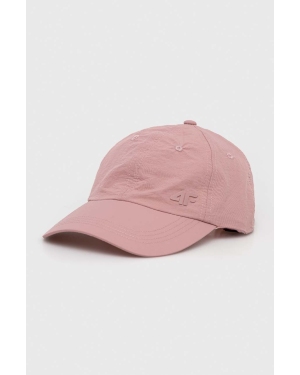 4F czapka z daszkiem kolor różowy gładka